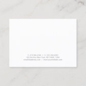 Carte De Visite Professionnel Élégant Moderne Blanc Simple Uni (Dos)