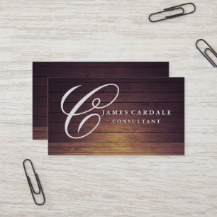 Carte De Visite Professionnel Élégant Moderne Bois Brun Lap