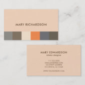 Carte De Visite Professionnel élégant moderne de motif de couleurs (Devant / Derrière)