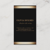 Carte De Visite Professionnel élégant moderne en métal de feuille (Dos)