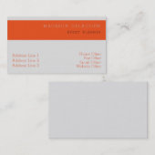 Carte De Visite Professionnel Élégant Moderne Minimal Badge Orange (Devant / Derrière)