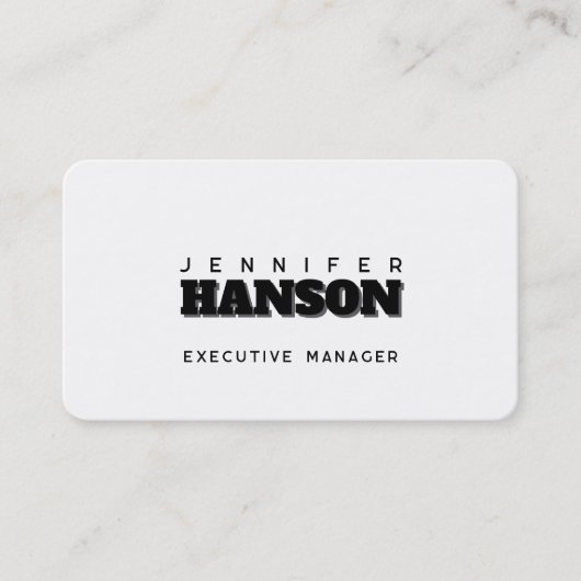 Carte De Visite Professionnel élégant moderne minimaliste simple (Devant)