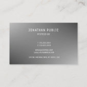 Carte De Visite Professionnel Élégant Moderne Modèle gris simple (Dos)