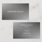 Carte De Visite Professionnel Élégant Moderne Modèle gris simple (Devant / Derrière)