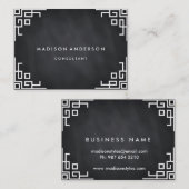 Carte De Visite Professionnel Élégant moderne Noir Chalk Board Bus (Devant / Derrière)