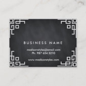 Carte De Visite Professionnel Élégant moderne Noir Chalk Board Bus (Dos)