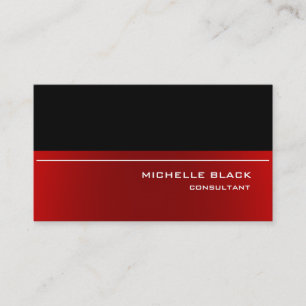Carte De Visite Professionnel Élégant Moderne Noir Rouge