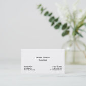 Carte De Visite Professionnel Élégant Moderne Plain Simple Blanc (Debout devant)