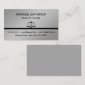 Carte De Visite Professionnel Elegant Moderne Procureur Noir (Devant / Derrière)
