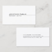 Carte De Visite Professionnel Élégant Moderne Propre Chic Plain (Devant / Derrière)