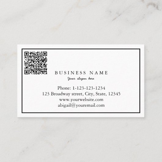 Carte De Visite Professionnel Élégant Moderne Script Simple Luxe (Dos)