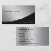 Carte De Visite Professionnel élégant moderne Silver Business (Devant / Derrière)