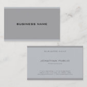 Carte De Visite Professionnel Élégant Moderne Simple Modèle Gris (Devant / Derrière)