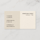 Carte De Visite Professionnel Élégant Moderne Simple Modèle Luxe (Dos)