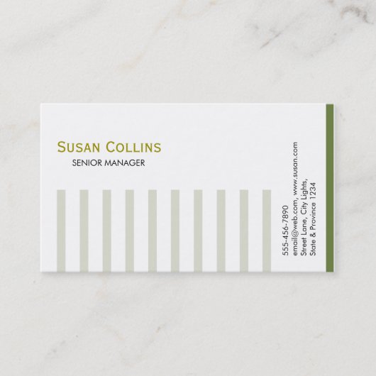 Carte De Visite Professionnel élégant moderne simple rayé (Devant)