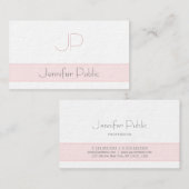 Carte De Visite Professionnel Élégant Monogramme propre Plain Luxe (Devant / Derrière)