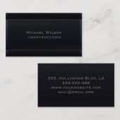 Carte De Visite Professionnel élégant noir (Devant / Derrière)