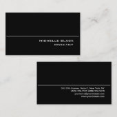 Carte De Visite Professionnel élégant noir blanc moderne élégant (Devant / Derrière)