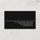 Carte De Visite Professionnel élégant noir blanc moderne élégant (Dos)