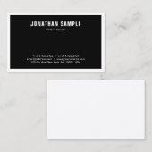 Carte De Visite Professionnel Élégant noir blanc moderne simple (Devant / Derrière)
