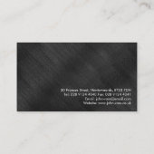 Carte De Visite Professionnel Élégant Noir Brossé Métal (Dos)