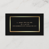 Carte De Visite Professionnel élégant, Noir, Cadre, Palmier (Dos)