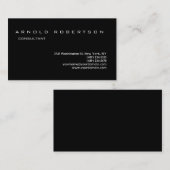 Carte de visite professionnel élégant noir clair (Devant / Derrière)
