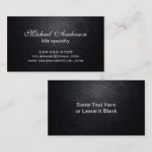 Carte De Visite Professionnel Élégant Noir Moderne Scratché Métal (Devant / Derrière)