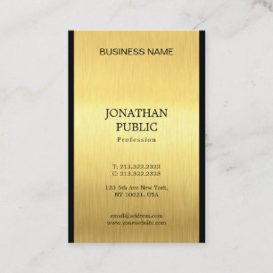 Carte De Visite Professionnel Elegant Noir Or Luxe Simple Chic
