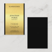Carte De Visite Professionnel Elegant Noir Or Luxe Simple Chic (Devant / Derrière)