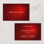 Carte De Visite Professionnel élégant Noir Rouge Damas Cool de lux (Devant / Derrière)