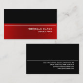 Carte De Visite Professionnel élégant noir rouge moderne élégant (Devant / Derrière)