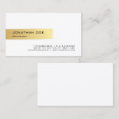 Carte De Visite Professionnel Élégant Or Blanc Moderne Simple Cool (Devant / Derrière)