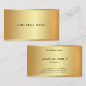 Carte De Visite Professionnel Élégant Or Moderne Or Or (Devant / Derrière)