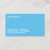 CARTE DE VISITE PROFESSIONNEL ÉLÉGANT PISCINE LOURDE CÉLESTE BLEUE (Dos)