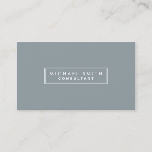 Carte De Visite Professionnel Élégant Plat Simple Gris (Devant)