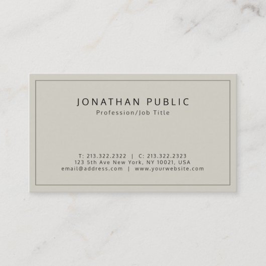 Carte De Visite Professionnel Elegant Premium Silk Finish Luxe (Devant)