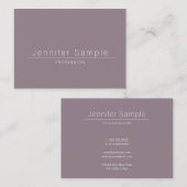 Carte De Visite Professionnel Élégant Propre Salon Moderne Plain L (Devant / Derrière)