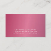 Carte De Visite Professionnel Élégant Rose Chaud Moderne Design pr (Dos)