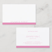 Carte De Visite Professionnel Élégant rose Modèle moderne (Devant / Derrière)