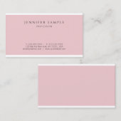 Carte De Visite Professionnel Élégant rose Moderne Design simple (Devant / Derrière)