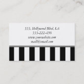 Carte De Visite Professionnel Elegant rouge bowstripes monogramme (Dos)