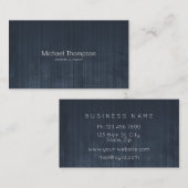 Carte De Visite Professionnel Elegant Rustique Metal Striped Ombre (Devant / Derrière)