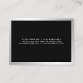 Carte De Visite Professionnel Élégant Simple Plat Moderne Argent (Dos)