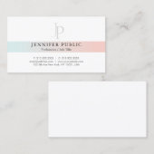 Carte De Visite Professionnel élégant sobre moderne Monogramme ten (Devant / Derrière)