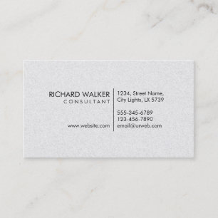 Carte De Visite Professionnel Élégant subtil Blanc Plaine moderne