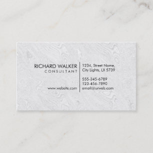 Carte De Visite Professionnel Élégant subtil Blanc Plaine moderne