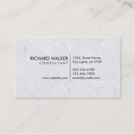Carte De Visite Professionnel Élégant subtil Blanc Plaine moderne (Devant)