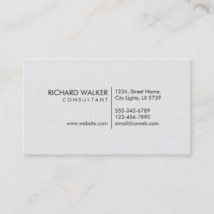 Carte De Visite Professionnel Élégant subtil Blanc Plaine moderne