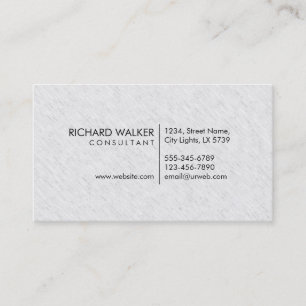 Carte De Visite Professionnel Élégant subtil Blanc Plaine moderne